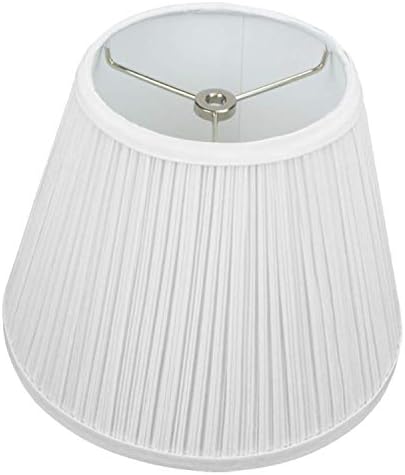 FenchelShades.com Lampshade 6" Top Diameter x 10" Bottom Diameter x 8" Slant Height 6x10x8" with Spider Attachment Diameter 0.4 Inch for Lamps with a Harp (Pleated White)