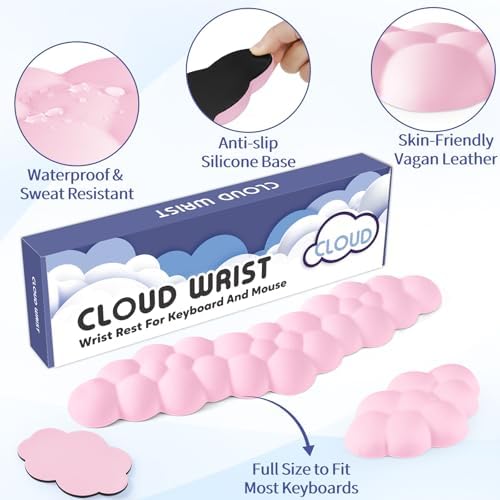 Sushret Cloud Wrist Rest for Keyboard and Mouse, Cloud Keyboard Wrist Rest
