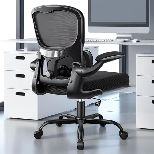 ALLGOD Ergonomic Office Chair, Breathable Mesh Ergonomic Desk Chair with Adjustable Lumbar Support, Flip-up Armrests, Computer Chairs Comfortable for Home, Office, Work, 300lbs, Black (8Pack)