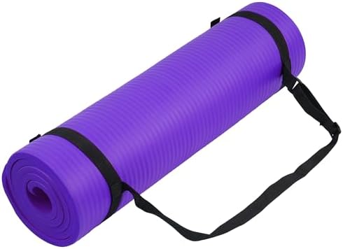 Fitvids 1/2-inch Thick High Density Exercise Yoga Mat with Carrying Strap