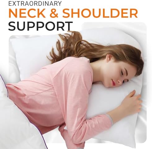 Cheer Collection Oversized V-Shaped Pillow, L-Shaped Pillow for Neck and Shoulder Support, Curved Body Pillow with Removable Pillowcase