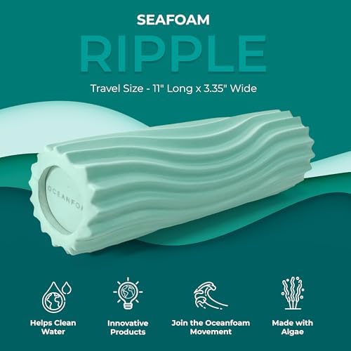Oceanfoam Ripple Roller - Small Foam Roller for Physical Therapy (Seafoam)