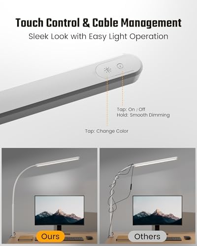 SUPERDANNY Eye-Caring LED Desk Lamp Work Lamp Office Lamp with Side Clamp