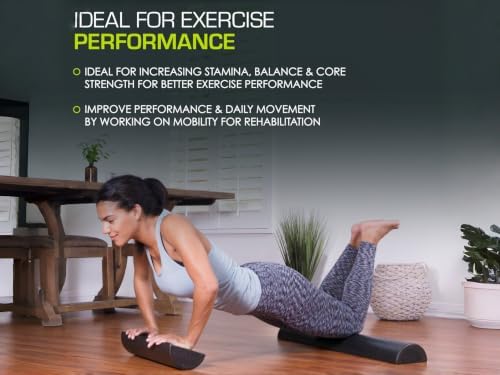 Half Round Foam Roller 36x3 Inch High Density EPP for Stretching Balance Core