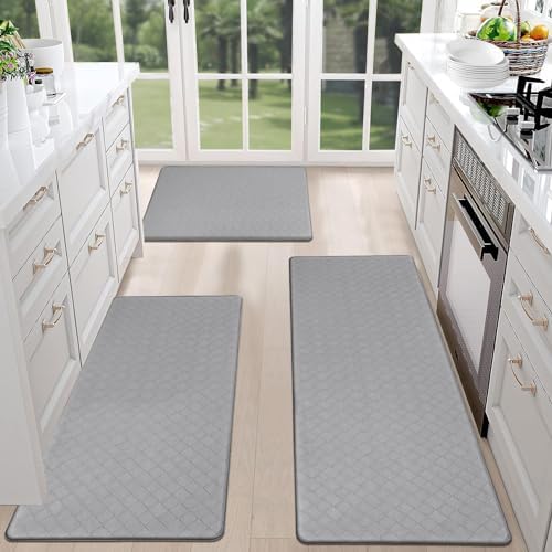 HEBE Anti Fatigue Kitchen Rugs Set of 3, Cushioned Kitchen Mats for Floor