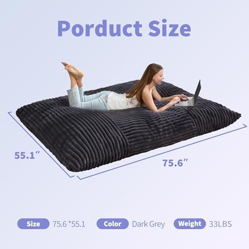 Hobestluk Adult Bean Bag Chair 3 in 1 Convertible Large Bean Bag Sofa