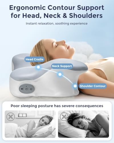 Cervical Neck Pillow for Sleeping Heating Vibrating Neck Support Pillow