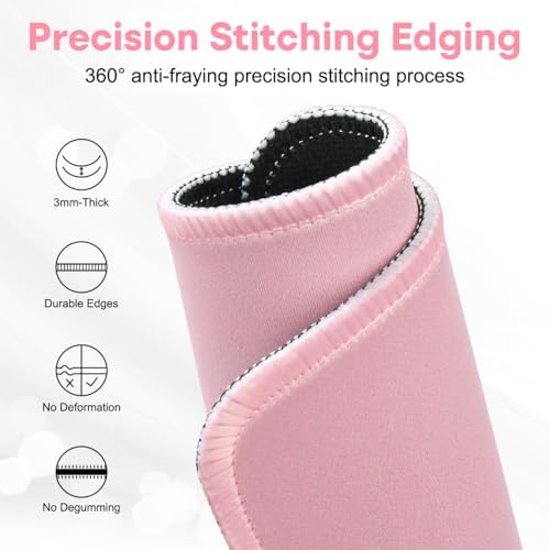 Mouse Pad with Anti-fray Stitching,10.2 * 8.3 in Pink