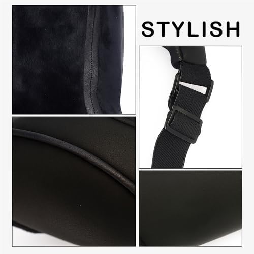 Car Headrest Neck Pillow Support Ergonomic, with Valve Stem Covers Accessory for Driving Seat Fatigue Relief Compatible with Model S X 3 Y & Cybertruck - 1 Piece