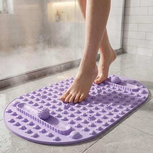 Acupuncture Mat for Foot Reflexology, Silicone Foot Massage Mat with Non-Slip Backing - Thick Acupressure Pad for Standing Desk, Home Gym, Yoga and Stress Release