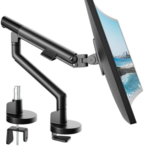 monTEK Aluminum Monitor Arm for 17-40" Screens, 26.4 lbs, Black