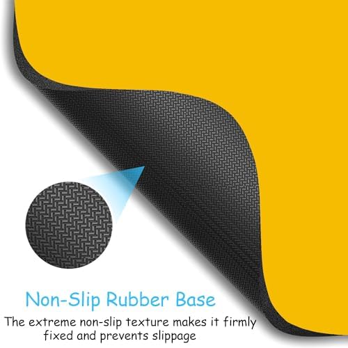 Mini Mouse Pad, 6x6 Inches, Waterproof Non-Slip Rubber Base, for Laptop, Keyboard Tray, Wireless Mouse, Home, Office, Travel (Yellow)