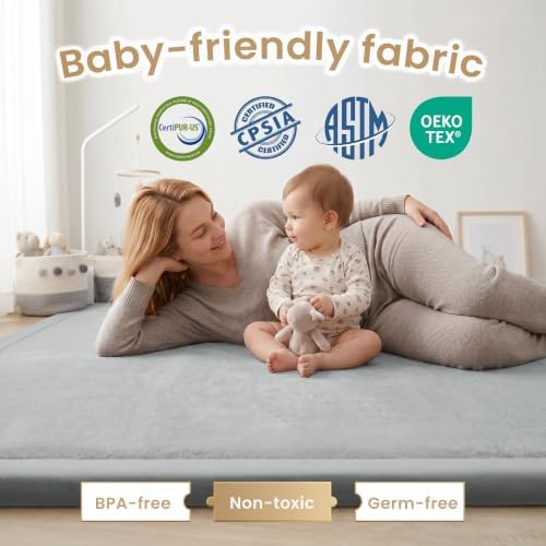 1.3" Thick Baby Play Mat for Floor,71x79 Ultra Soft Elasti-Foam Mat