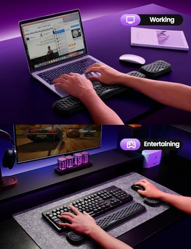 Vaydeer Wrist Rest for Keyboard and Mouse, Computer Ergonomic Wrist Support Pad, Soft Memory Foam Arm Cushion for Desk, Palm Hand Office Laptop Typing-Ocean Blue