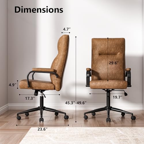GXJ Brown Office Chair with Memory Foam Seat