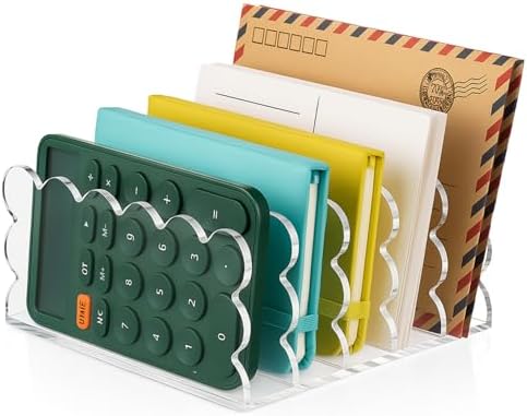 Vertical File Organizer, 5 Compartments, 6.3 x 5.9 x 3 Inch