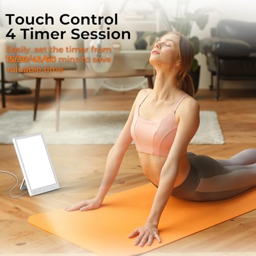 Light Lamp, Portable Full Spectrum LED Light Sunlight Personal Daylight with 3 Adjustable Color＆Stepless Brightness Levels, Timer＆Memory Function for Home Office Winter