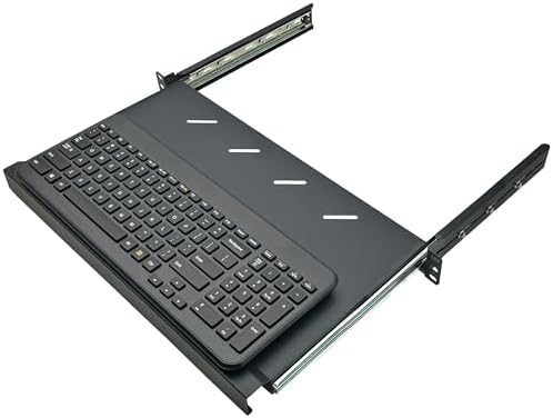 Electriduct 1U Keyboard Tray - Fully Extendable Universal 19" Rack Mount Sliding Shelf for Network Equipment Server Cabinet Enclosure with 3-Rail System and Mounting Hardware - 10.8" Deep
