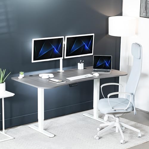 VIVO Dark Gray 63 x 32 in Standing Desk, DESK-KIT-2W1G