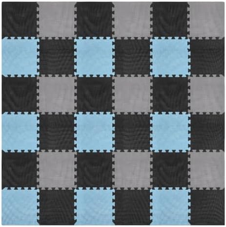 We Sell Mats Interlocking Foam Floor Tiles - 3/8" Thick Blue Mix 36-Pack