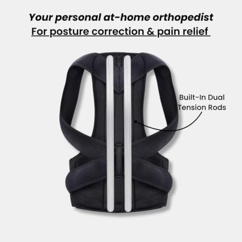 Medira RodPosture Back Brace for Women & Men, Posture Corrector (Blue,XL)
