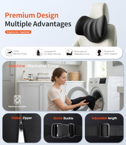 2-Pack Car Neck Pillow: Ergonomic Neck Support for Long Drives