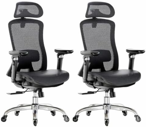 Marsail Big and Tall Mesh Ergonomic Office Chair with 6D Armrests, 2 Pack