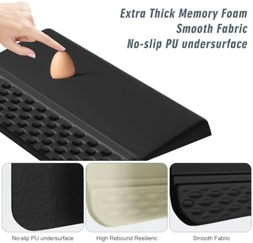 Computer Keyboard Stand with Wrist Rest,Ergonomic Tilted Keyboard Holder,Keyboard Tray Support Relieve Pain & Fatigue(Black)