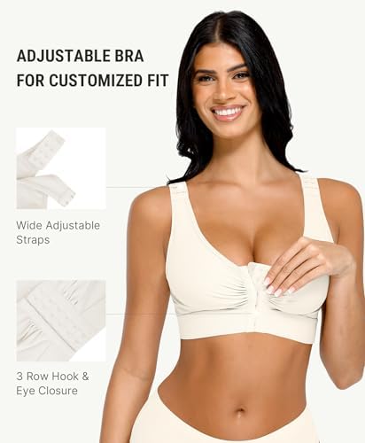FeelinGirl Post Surgery Compression Bra for Women's Front Closure Bra