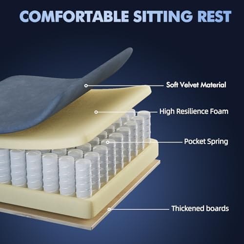 Soontrans Grey Velvet Gaming Chair with Footrest, Ergonomic Reclining Computer Desk Chair, Massage Lumbar Cushion & Headrest, Comfortable Video Game Chair for Adults