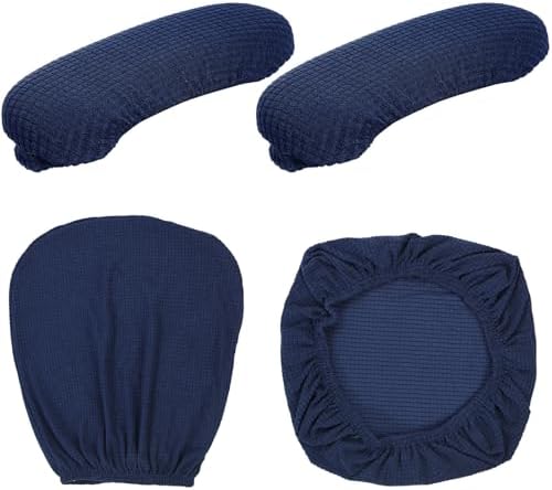 Tallew 4 Pcs Office Chair Covers Stretchable Armrest Seat,XL,Navy