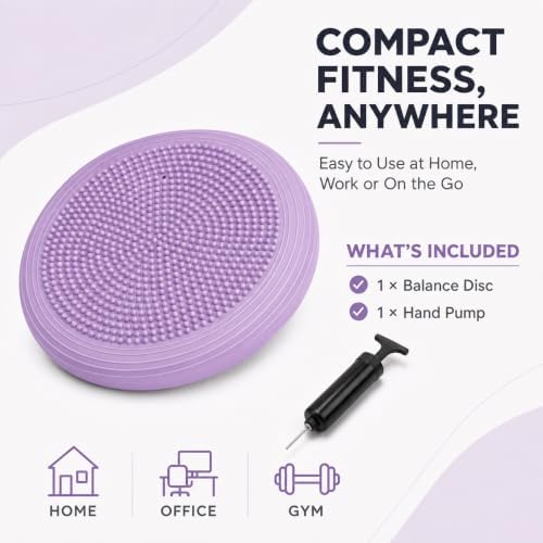 Hanstuten Wobble Seat Cushion Balance Disc - Rubber Wiggle Seat for Active Sitting, Office Desk Chair, and Core Strength Training
