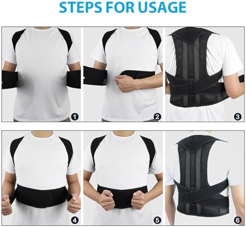 New Upper Back Posture Corrector Posture Clavicle Support Corrector for Women and Men Back Lumbar Support Shoulder Posture Support for Improve Posture Provide (Color : Black, Size : S)