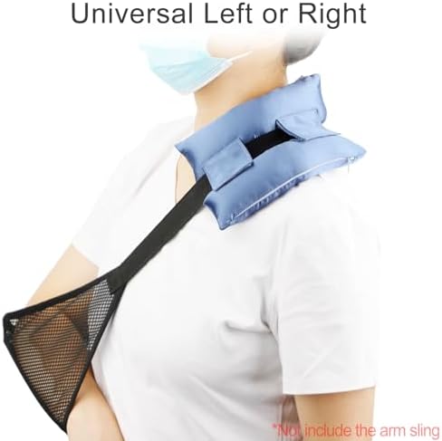 Satin Neck Pad Strap Cushion for Arm Sling Pillow Comfort Support Padding Rotator Cuff Replacemet Surgery Elbow Brace Carry Padded Cover Broken Wrist Hand Injury, Haze Blue