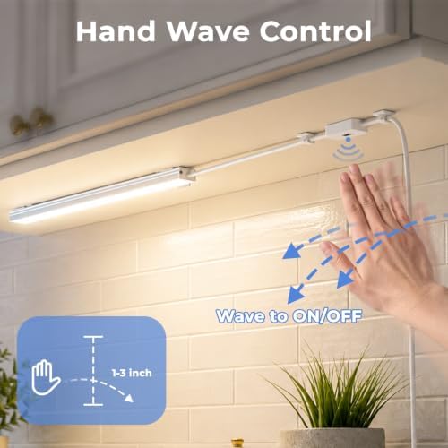ASOKO 12Inch Hand Wave Activated Under Cabinet Lights-4500K Daylight White