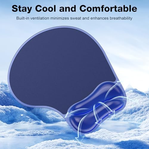Gel Mouse Pad with Wrist Rest, Ergonomic for Laptop, Non-Slip Base