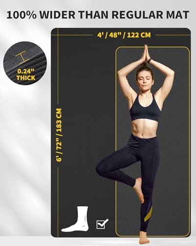 CAMBIVO 72''x48'' Large Yoga Mat, Extra Thick TPE Workout Mat
