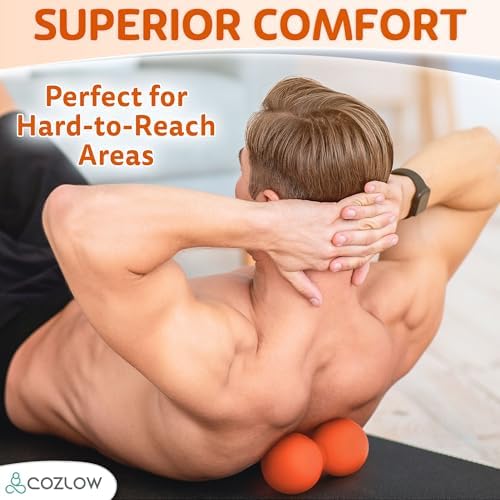 Peanut Massage Ball - Deep Tissue Therapy, Pain Relief - Energizing Orange