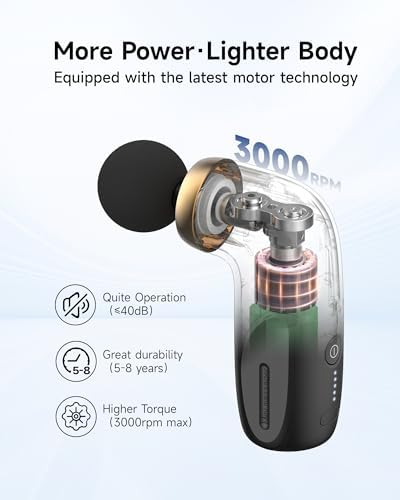 HEYCHY A1 Mini Massage Gun, Portable Deep Tissue Massager, Black