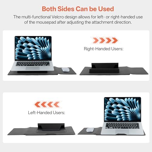 15-16 Inch Protective Laptop Sleeve Case with Stand, for MacBook Air 15" M5~M2 (2026-2023); MacBook Pro 16" M5~M1, Pro/Max(2026-2021), Surface/ASUS/Lenovo, PU Leather Laptop Case (15"-16" Black)