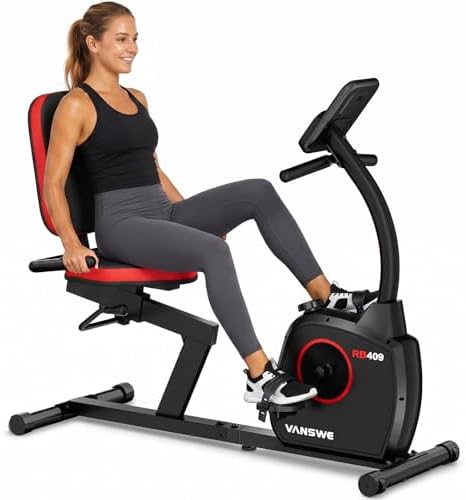 VANSWE Recumbent Exercise Bike for Home Seniors with 380 LB Weight Capacity