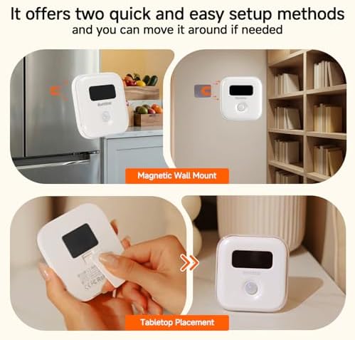 Motion Sensor Night Light: Solar Night Light Indoor with No Charging Needed, Magnetic Wall Mount or Tabletop, 3000K Soft Warm Light for Bedroom, Bathroom, Hallways, Stairway