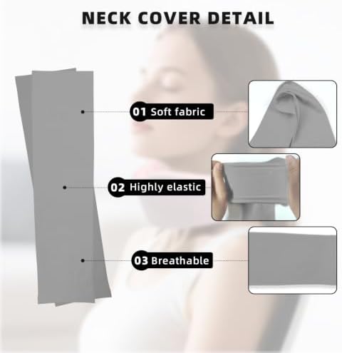 4 Piece Cervical Support Sleeve, Breathable Dustproof Cervical Support Sleeve, Elastic Soft Neck Brace Covers - For Men and Women, Suitable for Sleep Work Daily Use (Silver Gray)