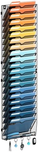 21-Tier Hanging Wall File Organizer with Hooks for Office Organization