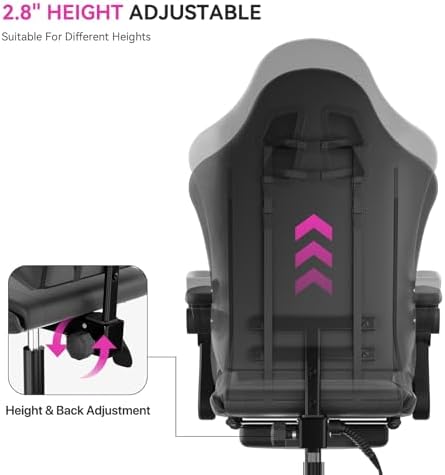 Gaming Chair, Racing Style Computer Gamer Chair, Black