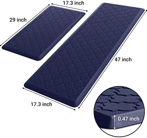 Kitchen Mat 2 PCS Cushioned Anti-Fatigue Floor Mat Standing Mat for Kitchen