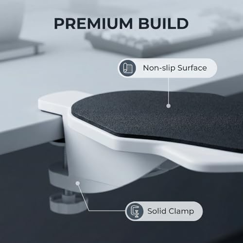 Ergonomic Computer Wrist Rest with Arm Support, 180° Rotatable Desk Extender for Keyboard