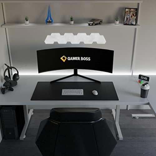 Gamer Boss - Gaming Mouse Pad - 48 x 24 Inches - 4mm Thick with Stitched Edges, Non-Slip Rubber Base, Premium Cloth Mousepad, Desk Mat for Laptop, Keyboard, Computer & PC (Mega, Black)