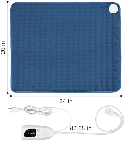 24x20 Inch Electric Heating pad for Back Neck Shoulder Knee Arms Legs- Electric Heat Pads with 6 Heat Settings & Auto Shut Off &Dry/Moist Heat Heating Pad for Birthday Mother Father Girl Men Women