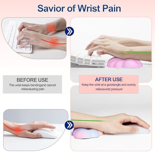 Silky Cloud Wrist Rest Set for Keyboard & Mouse, 16.9", Colorful